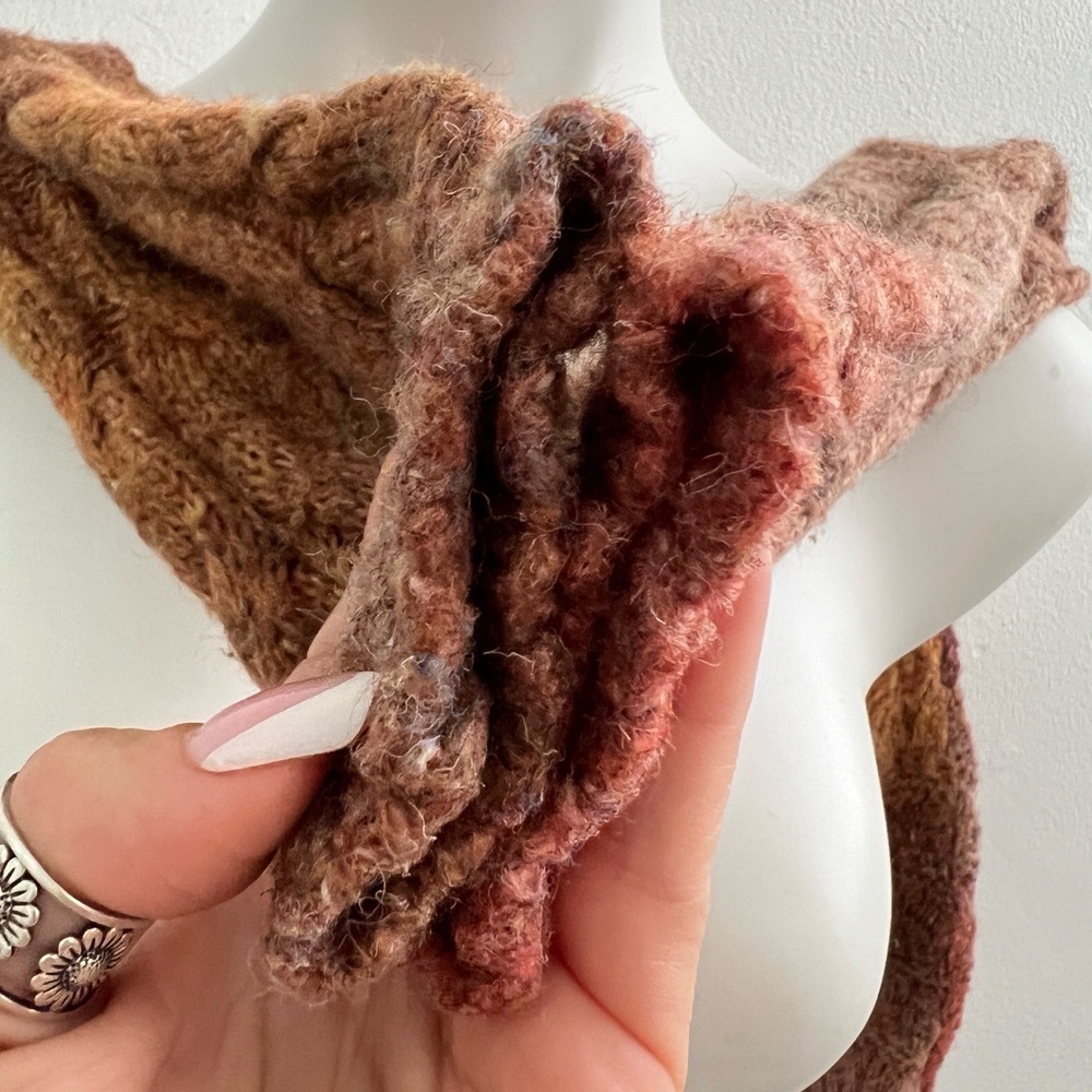Knox Rose Bohemian Sweater XSmall Brown Ombre Crochet Knit Crewneck - Picture 6 of 7